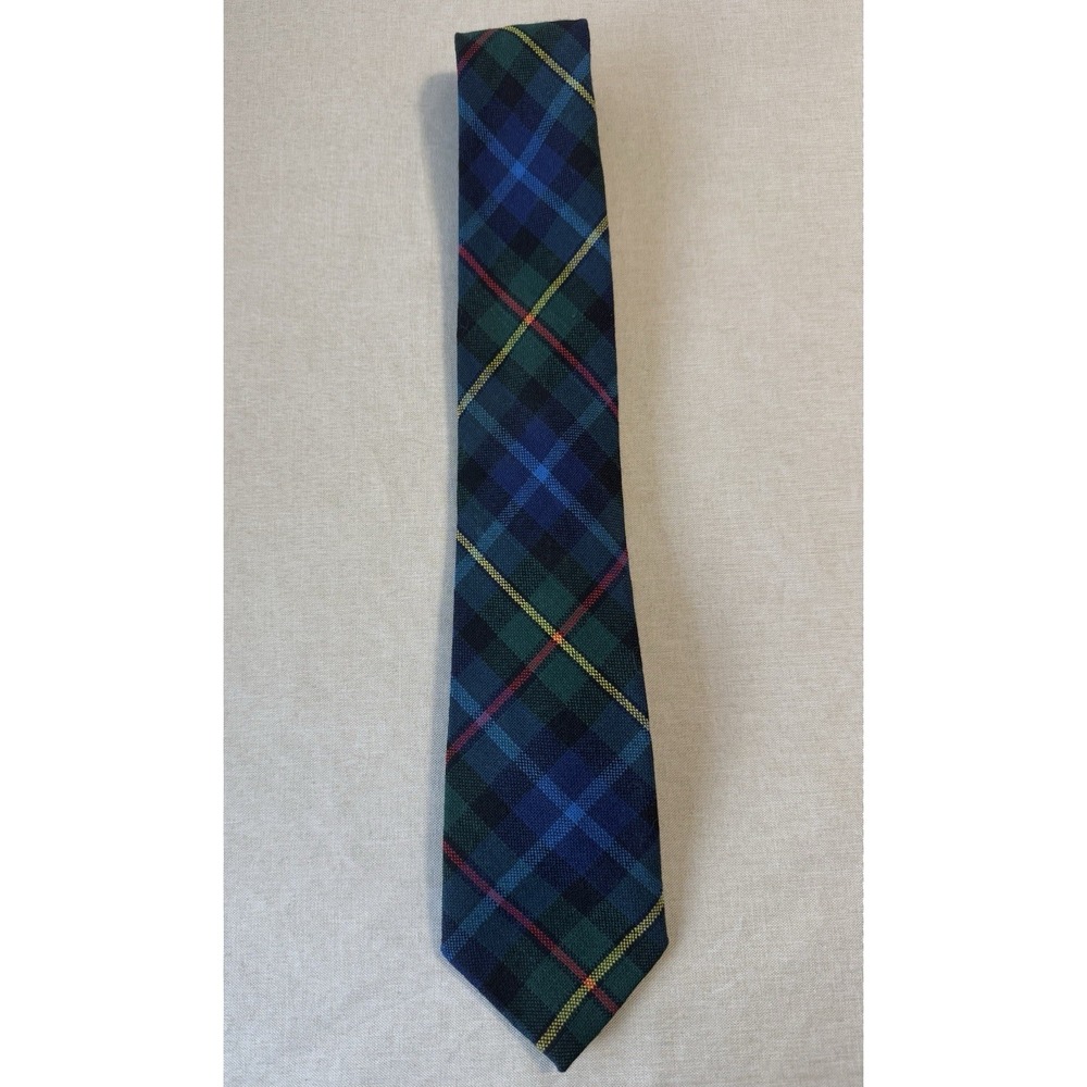 Vintage Scottish Tartan Plaid Wool Neck Tie‎ Made in Scotland Classic Mens